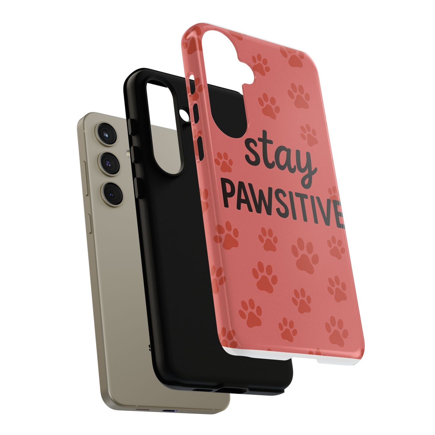 Paw Print Phone Case | Stay Pawsitive | Dog Lover Gift, Pet Owner Accessory, Cute Phone Cover for Dog Moms, Animal Lover Gift