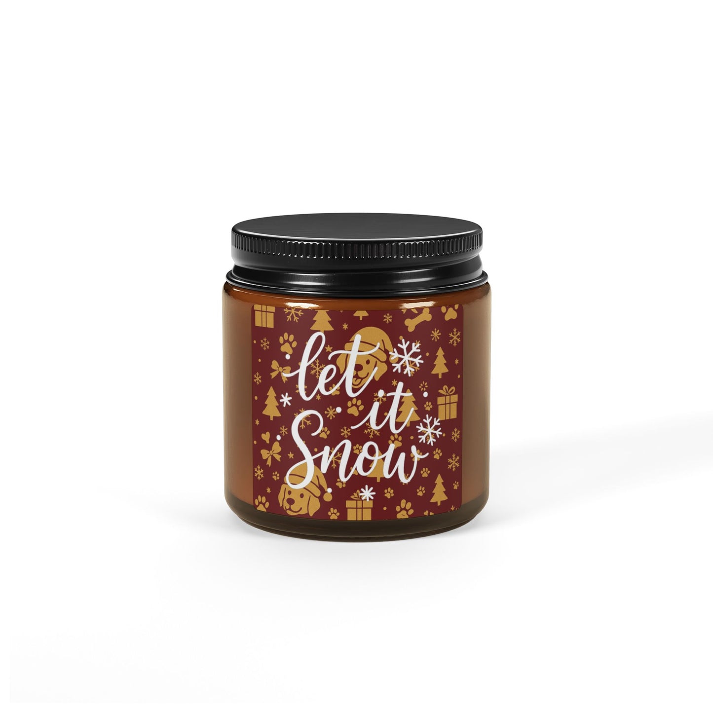 Winter Scented Soy Candle - Let It Snow Quote, Holiday Decor, Gift for Her, Cozy Atmosphere, Multi-Size Amber Jar