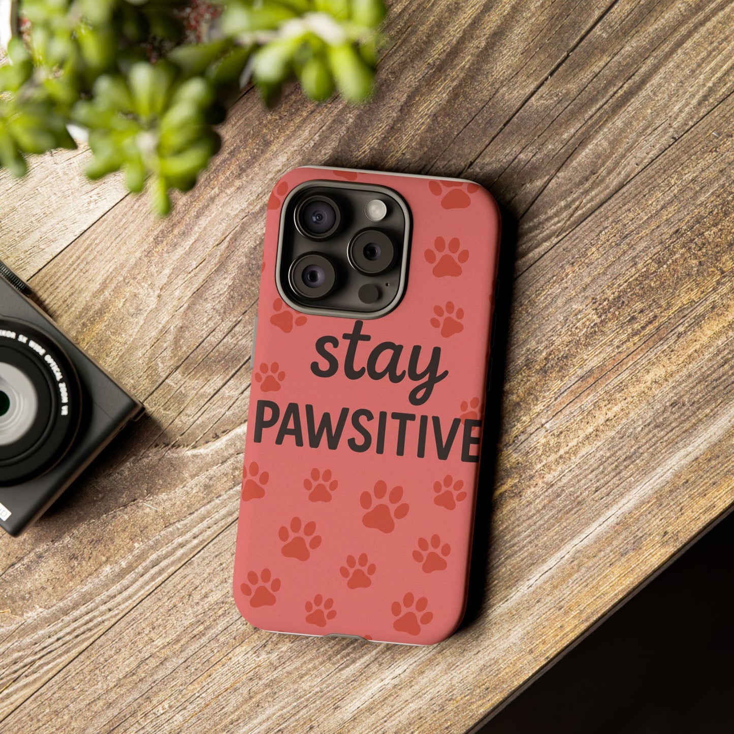Paw Print Phone Case | Stay Pawsitive | Dog Lover Gift, Pet Owner Accessory, Cute Phone Cover for Dog Moms, Animal Lover Gift