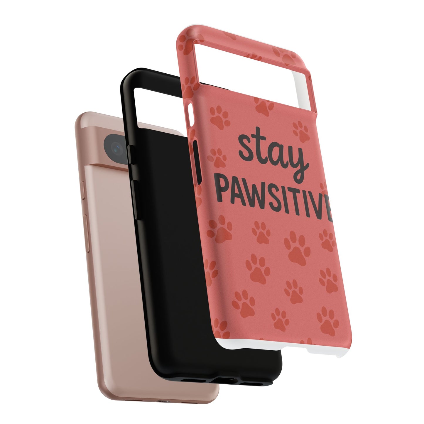 Paw Print Phone Case | Stay Pawsitive | Dog Lover Gift, Pet Owner Accessory, Cute Phone Cover for Dog Moms, Animal Lover Gift
