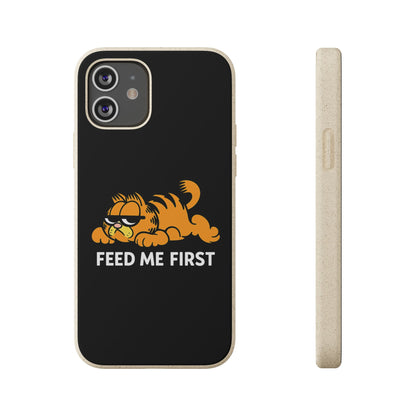 Biodegradable Phone Cases with 'Feed Me First' Design, Eco-Friendly Accessories, Cat Lovers Gift, Funny Phone Supply, Sustainable Case
