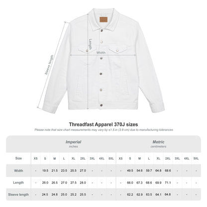 Embroidered Denim Jacket - Neutral Unisex Pawefct Day Design / Jeansjacke