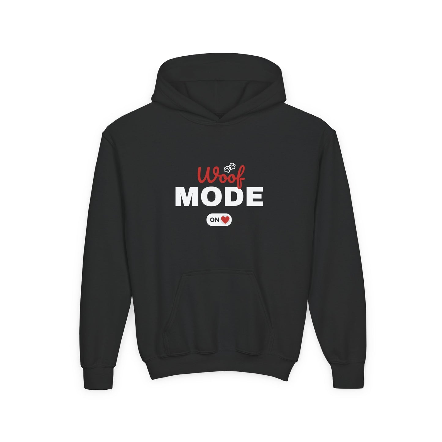 Kids Woof Mode Hoodie, Dog Lover Sweatshirt, Cute Pet Gift, Playful Pup Apparel, Comfy Kids Hoodie, Animal Lover Merch