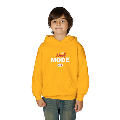 Kids Woof Mode Hoodie, Dog Lover Sweatshirt, Cute Pet Gift, Playful Pup Apparel, Comfy Kids Hoodie, Animal Lover Merch