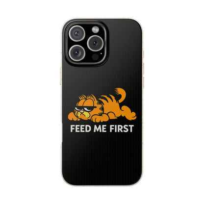 Biodegradable Phone Cases with 'Feed Me First' Design, Eco-Friendly Accessories, Cat Lovers Gift, Funny Phone Supply, Sustainable Case
