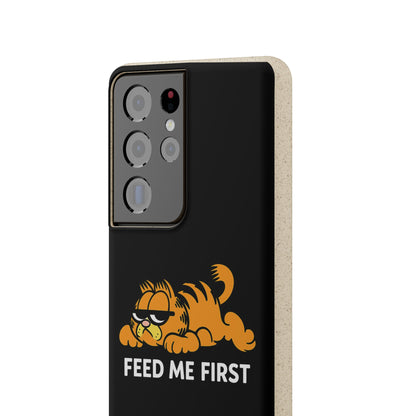 Biodegradable Phone Cases with 'Feed Me First' Design, Eco-Friendly Accessories, Cat Lovers Gift, Funny Phone Supply, Sustainable Case