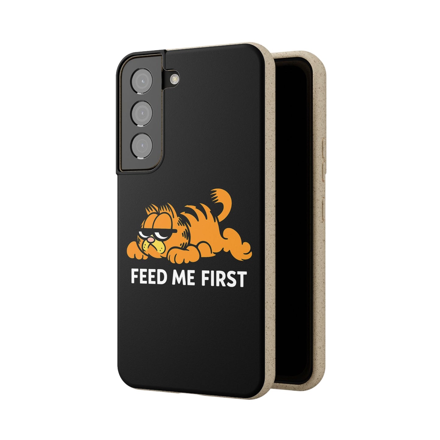 Biodegradable Phone Cases with 'Feed Me First' Design, Eco-Friendly Accessories, Cat Lovers Gift, Funny Phone Supply, Sustainable Case