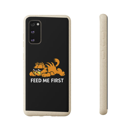 Biodegradable Phone Cases with 'Feed Me First' Design, Eco-Friendly Accessories, Cat Lovers Gift, Funny Phone Supply, Sustainable Case