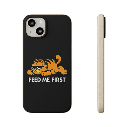 Biodegradable Phone Cases with 'Feed Me First' Design, Eco-Friendly Accessories, Cat Lovers Gift, Funny Phone Supply, Sustainable Case