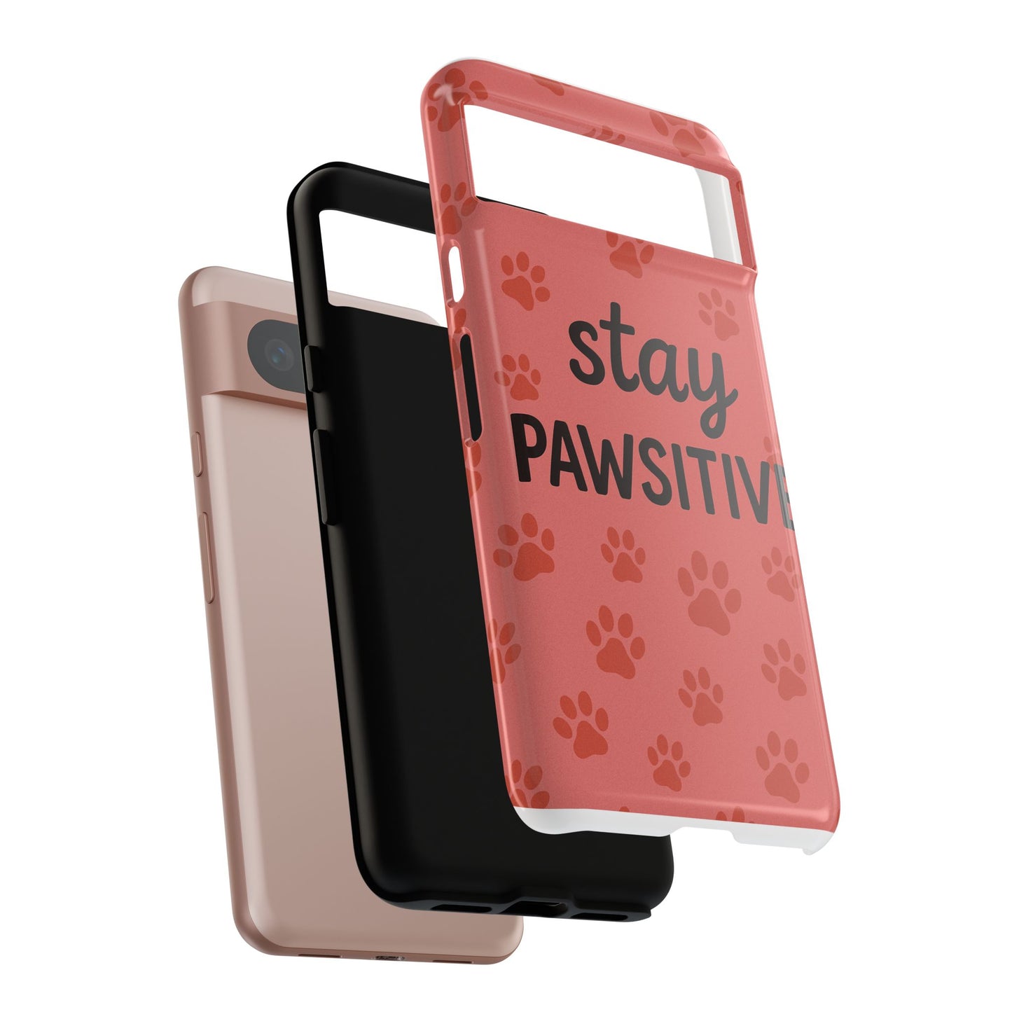 Paw Print Phone Case | Stay Pawsitive | Dog Lover Gift, Pet Owner Accessory, Cute Phone Cover for Dog Moms, Animal Lover Gift