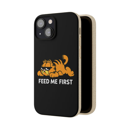 Biodegradable Phone Cases with 'Feed Me First' Design, Eco-Friendly Accessories, Cat Lovers Gift, Funny Phone Supply, Sustainable Case