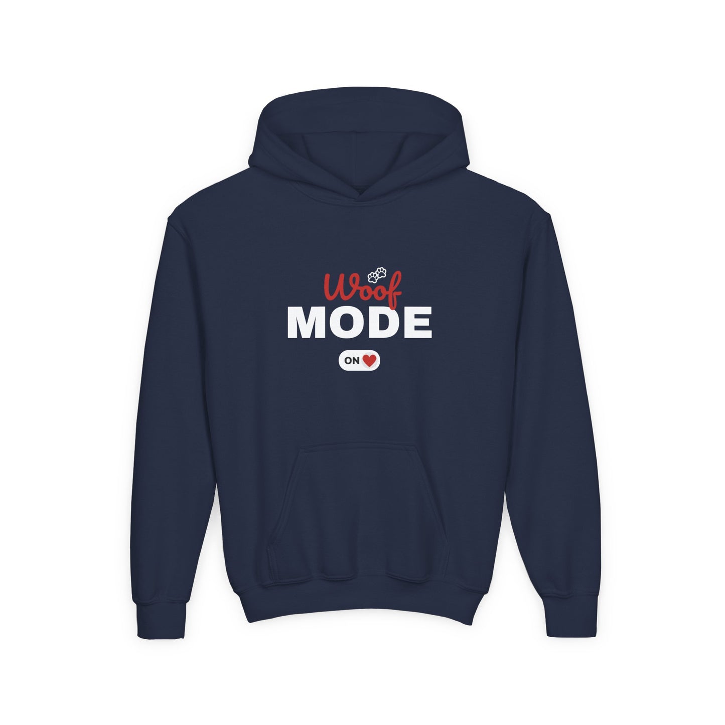 Kids Woof Mode Hoodie, Dog Lover Sweatshirt, Cute Pet Gift, Playful Pup Apparel, Comfy Kids Hoodie, Animal Lover Merch