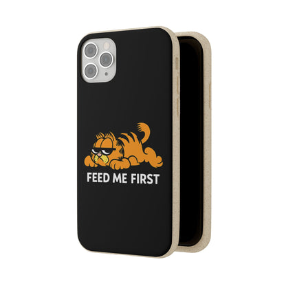 Biodegradable Phone Cases with 'Feed Me First' Design, Eco-Friendly Accessories, Cat Lovers Gift, Funny Phone Supply, Sustainable Case