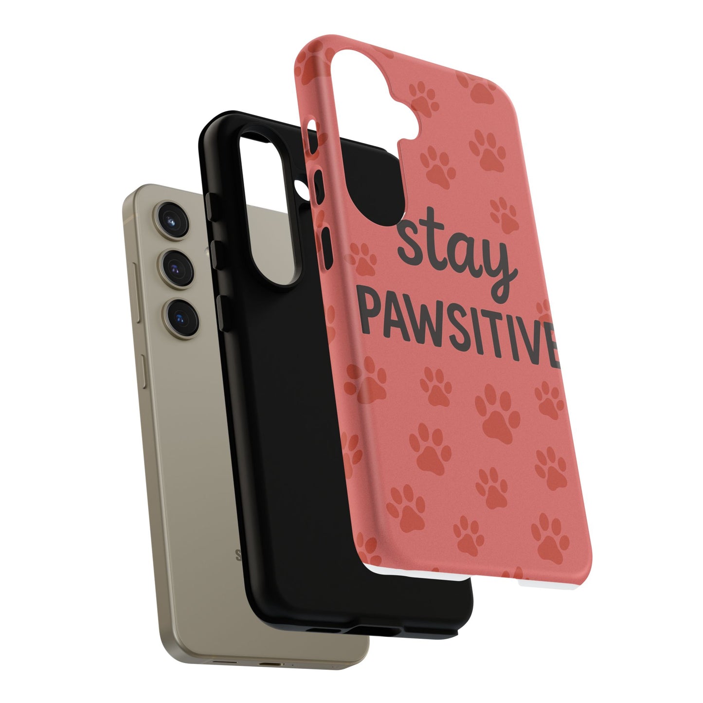 Paw Print Phone Case | Stay Pawsitive | Dog Lover Gift, Pet Owner Accessory, Cute Phone Cover for Dog Moms, Animal Lover Gift