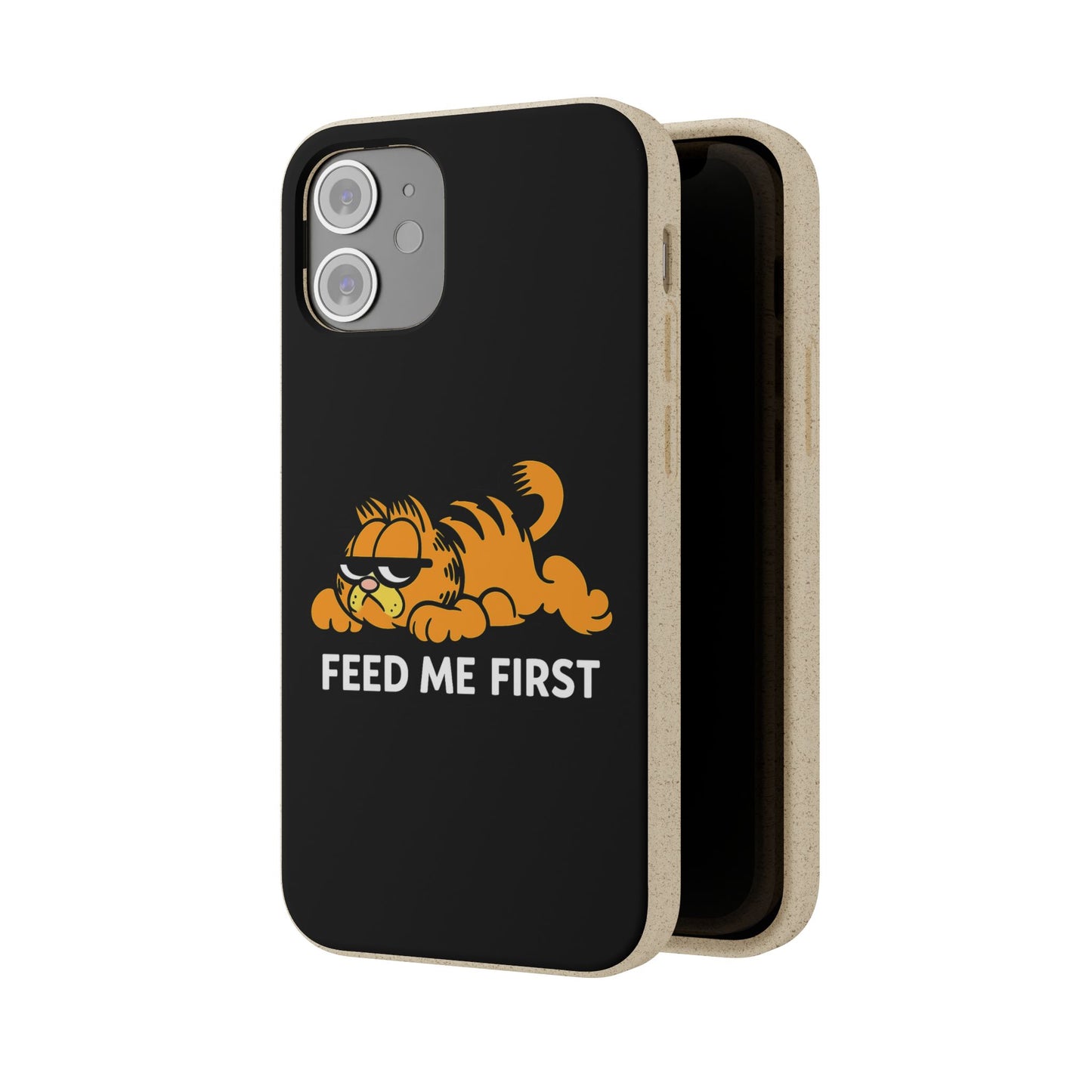 Biodegradable Phone Cases with 'Feed Me First' Design, Eco-Friendly Accessories, Cat Lovers Gift, Funny Phone Supply, Sustainable Case