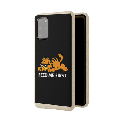 Biodegradable Phone Cases with 'Feed Me First' Design, Eco-Friendly Accessories, Cat Lovers Gift, Funny Phone Supply, Sustainable Case