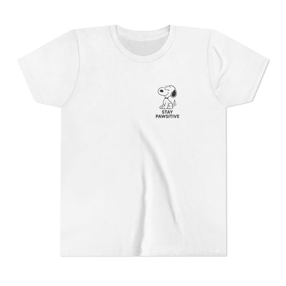 Youth Short Sleeve Tee - Stay Paw-sitive, Kids T-Shirt, Funny Animal Tee, Gift for Pet Lovers, Birthday Party Wear, Cute Summer Top