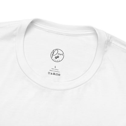 Stay Pawsitive Unisex Jersey Tee, Positive Vibes Shirt, Gift for Animal Lovers, Casual Everyday Wear, Fun Humor T-Shirt, Pet-themed Tee