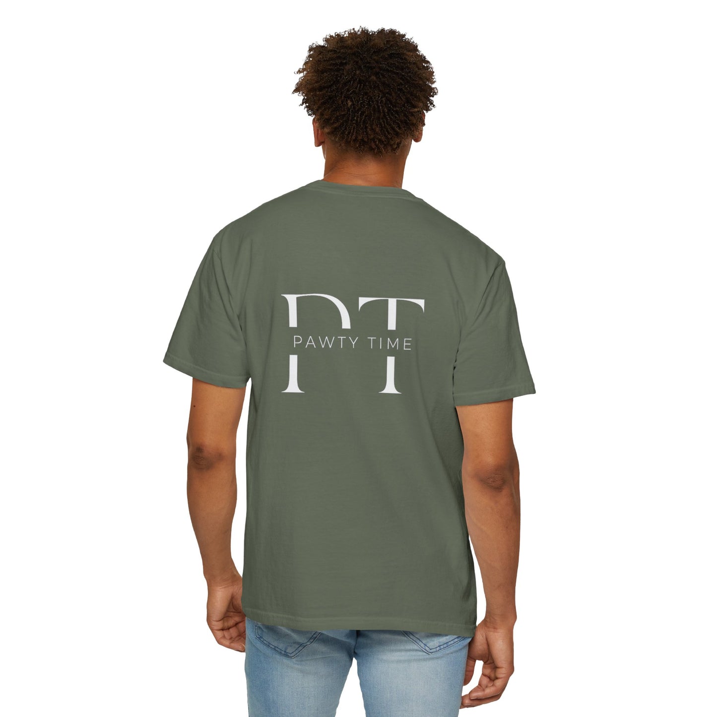 Pawty Time T-shirt for Men - Unisex Garment-Dyed Shirt from PurePaws